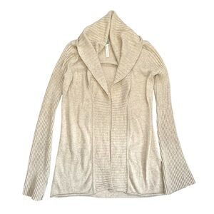 Aqua 100% Cashmere Drape Open Cardigan‎ Beige Size S